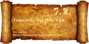 Temesváry Márta névjegykártya